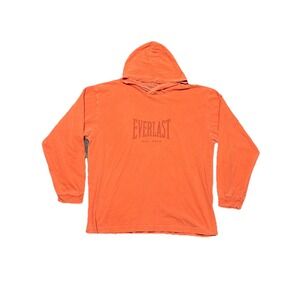 Vintage Everlast Hoodie Shirt XL Lightweight‎ Gym Boxing USA 90s Faded Orange